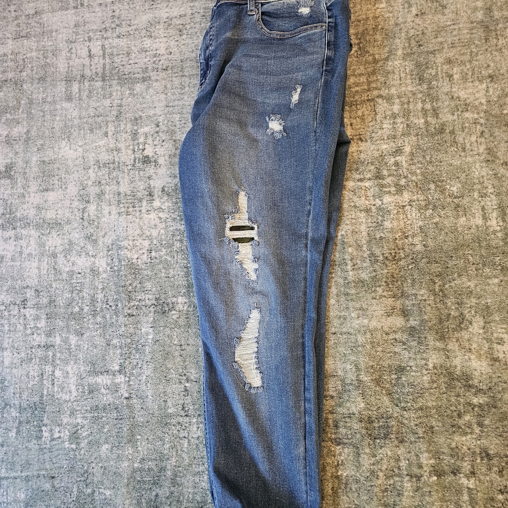 Women's Distressed Blue Skinny Jeans